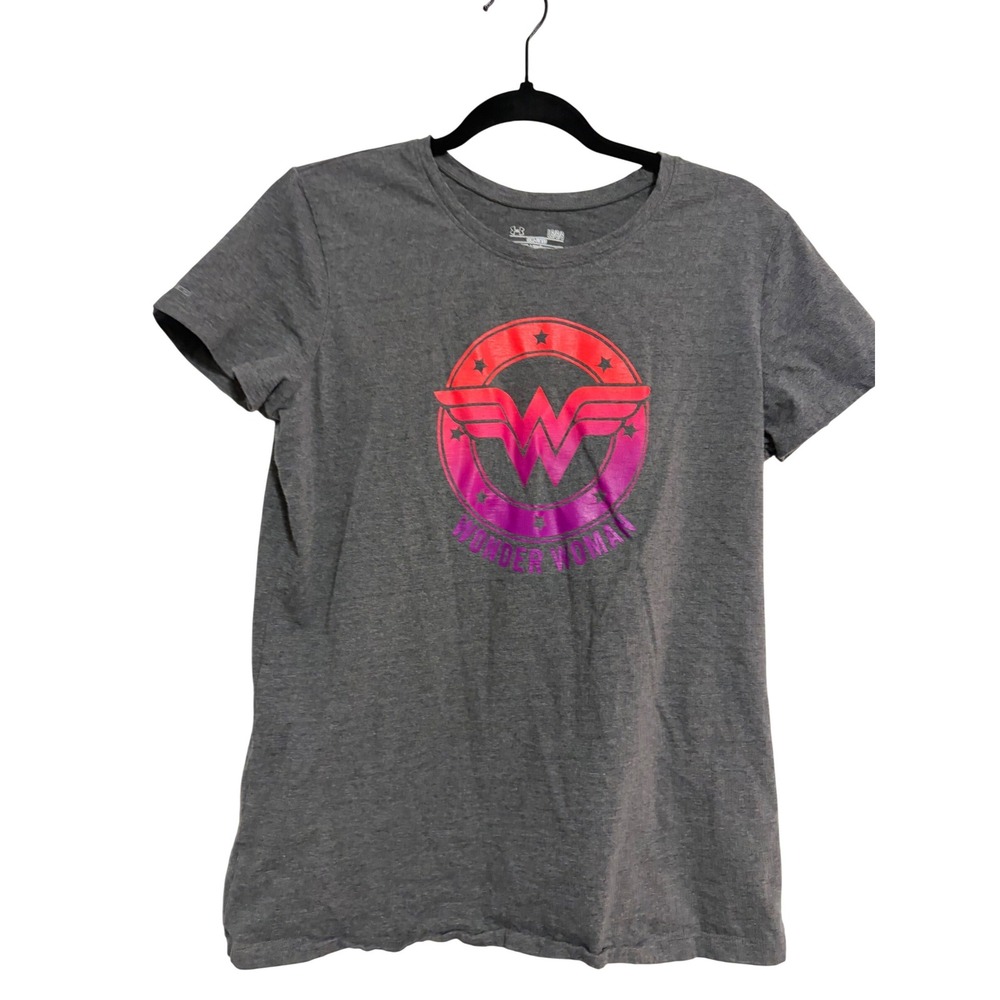 Under Armour‎ T-Shirt Wonder Woman Graphic Gray HeatGear Semi-Fitted Large